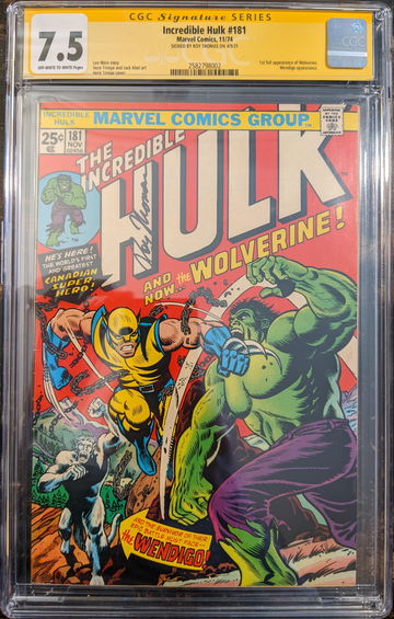 Incredible Hulk #181 CGC 7.5 Signature Series Signed Roy Thomas