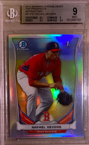 2014 Bowman Chrome Draft Rafael Devers Refractor Top Prospects SP RC