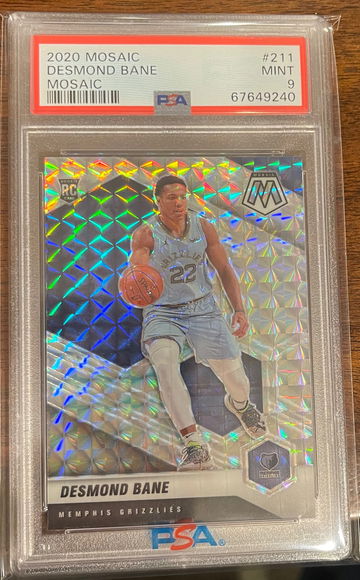 2020-21 Panini Mosaic Desmond Bane #211 Mosaic Silver Prizm Rookie RC PSA 9.