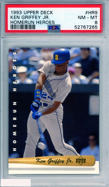 1993 UPPER DECK KEN GRIFFEY JR #HR9 HOMERUN HEROES HOF MARINERS PSA 8 NM-MT