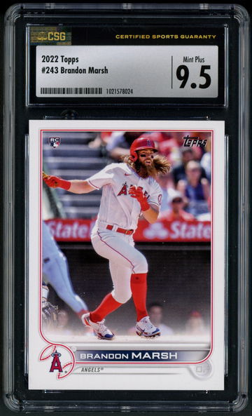 2022 Topps Series 1 Brandon Marsh RC #243 CSG 9.5 Mint+ Los Angeles Angels