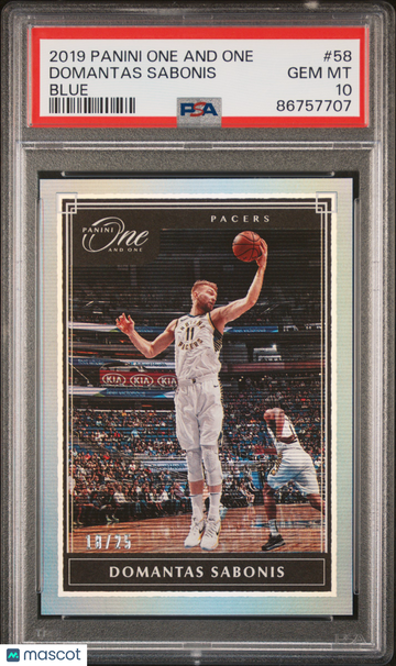 2019 Panini One And One Domantas Sabonis #58 Blue /25 PSA 10