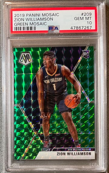 2019-20 Mosaic Green Zion Williamson PSA 10