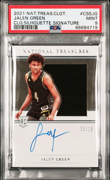 2021 Panini National Treasures Collegiate Jalen Green /35 RPA RC Auto PSA 9 Mint