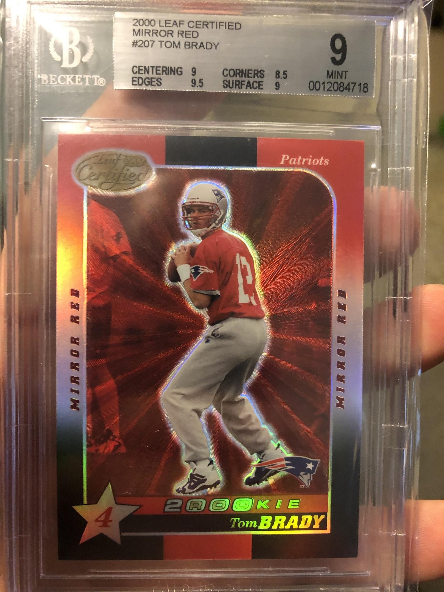 Tom Brady 2000 Leaf Certified Mirror Red BGS 9