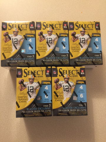2020 Select Football (5) Box Blaster Lot
