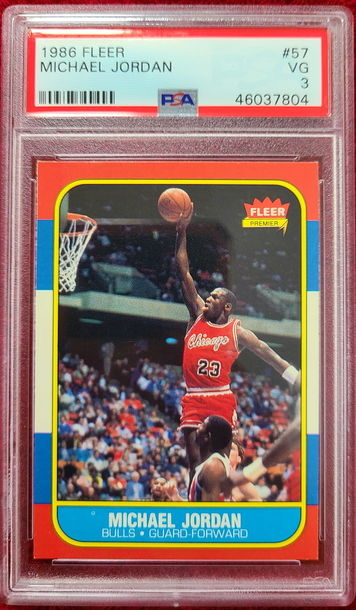 Michael Jordan 1986 Fleer Rookie Card PSA 3 Very Good RC #57