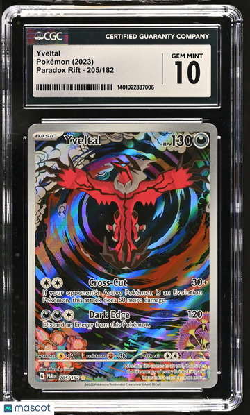 2023 Pokémon Paradox Rift Yveltal Illustration Rare CGC 10 #205/182