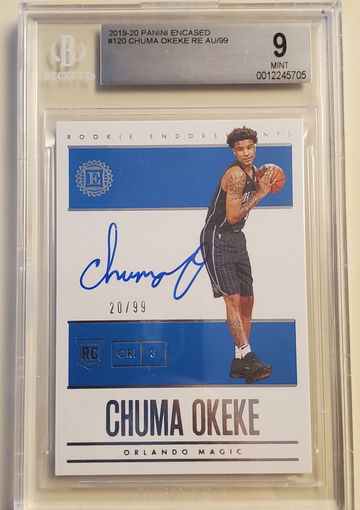 CHUMA OKEKE 2019-20 ENCASED 9/10 AUTO #'D /99