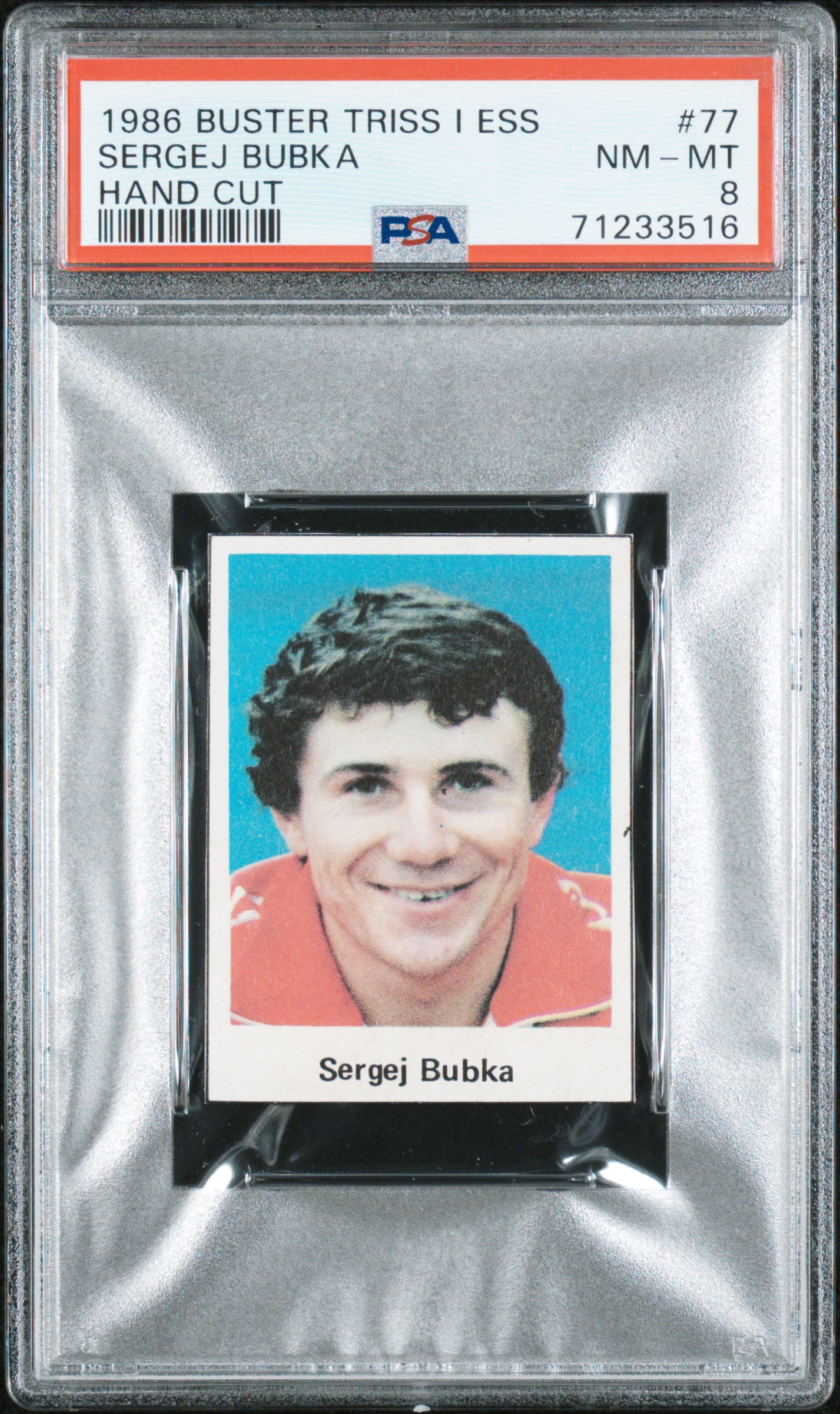 Sergej Bubka 1986 Buster Triss I Ess ROOKIE #77 PSA 8 POP 1.