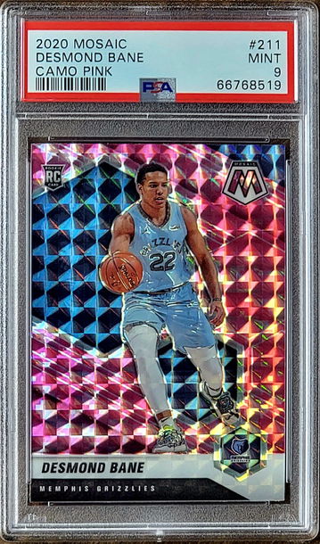 2020 DESMOND BANE Panini PINK PRIZM Mosaic PSA 9 POP 24 Rookie RC #211