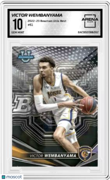 2023 2022-23 Bowman University Best Victor Wembanyama #51 Arena Club 10