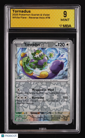 2025 Pokemon Scarlet & Violet White Flare Tornadus Reverse Holo MBA 9 #78