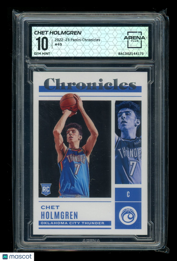 2023 2022-23 Panini Chronicles Chet Holmgren #49 RC Arena Club 10