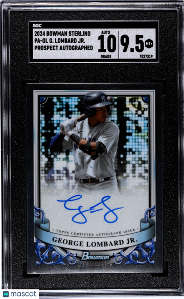2024 Bowman Sterling George Lombard JR. #PA-GL Prospect Autograph SGC 9.5 Auto 10