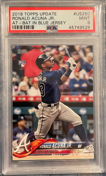 2018 Topps Update Ronald Acuna Jr. ROOKIE RC #US250 PSA 9 MINT