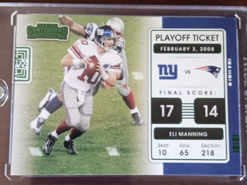 Eli Manning Playoff Ticket Green