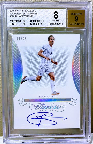 2016 Panini Flawless Soccer Signatures Harry Kane Auto BGS 8 / 9 04/25 SP