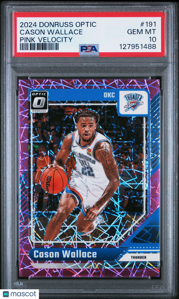 2024 Panini Donruss Optic Cason Wallace #191 Pink Velocity PSA 10