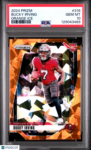 2024 Panini Prizm Bucky Irving #316 Orange Ice PSA 10