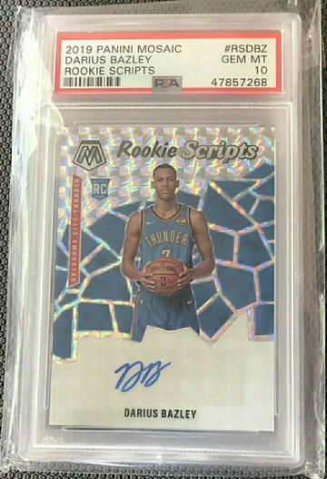 Darius Bazley 2019 Mosaic Rookie Scripts Auto RC PSA 10