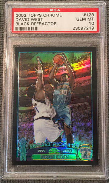 2003 Topps Chrome David West Rookie Black Refractor(93/500) PSA 10