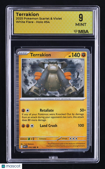 2025 Pokemon Scarlet & Violet White Flare Terrakion Holo MBA 9 #54