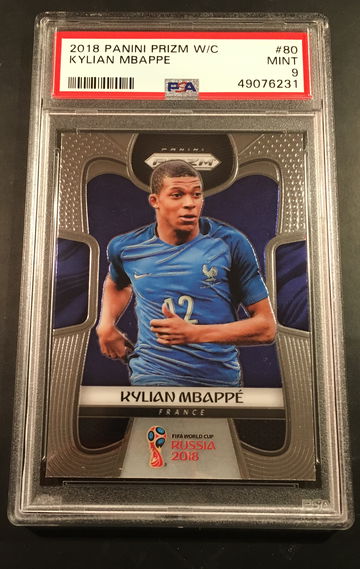 2018 Panini Prizm Kylian Mbappe World Cup PSA 9