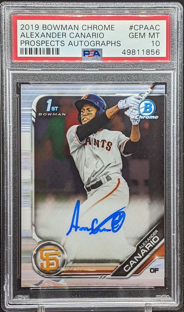 2019 Bowman Chrome Alexander Canario 1st Auto PSA 10