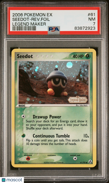 2006 Pokemon EX Legend Maker Seedot-Rev. Foil Legend Maker PSA 7 #61