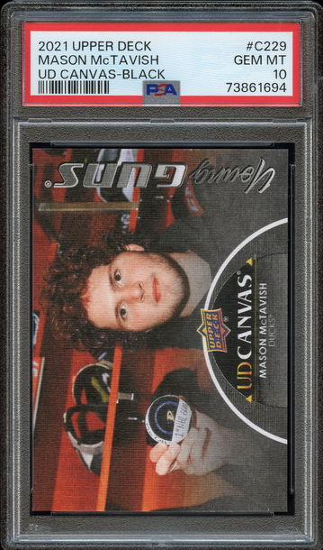 2021 Upper Deck Black Canvas Mason Mctavish Youn Guns PSA 10