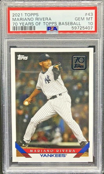 2021 Topps Mariano Rivera 70 Years of Topps Insert #43 *PSA 10 GEM MT* Pop 1 !
