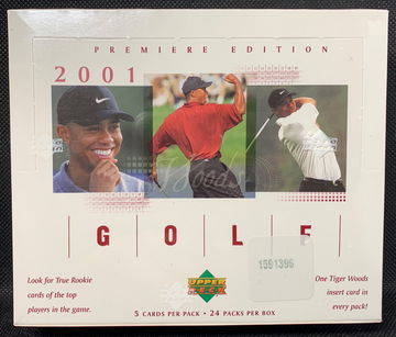 2001 UD GOLF HOBBY WAX BOX TIGER WOODS