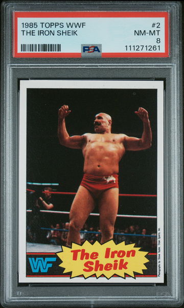 1985 Topps WWF The Iron Sheik #2 PSA 8
