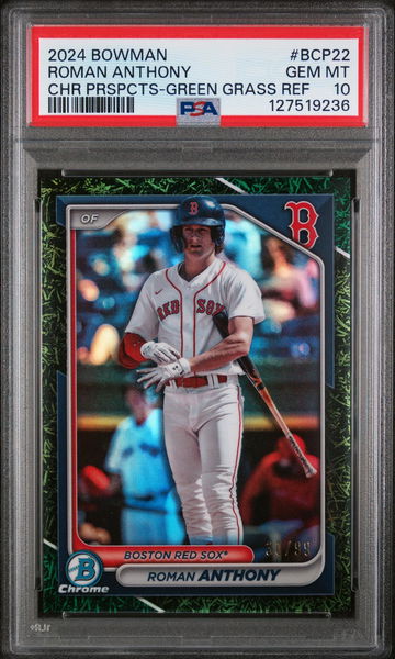 2024 Bowman Chrome Prospects Chr Prspcts-Green Grass Ref Roman Anthony #BCP22 /99 PSA 10