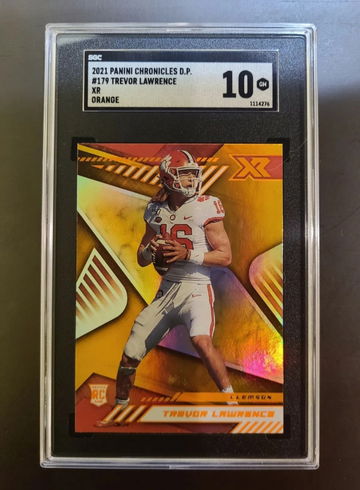 Trevor Lawrence #179 2021 Panini Chronicles Draft Pick XR Orange SGC 10 