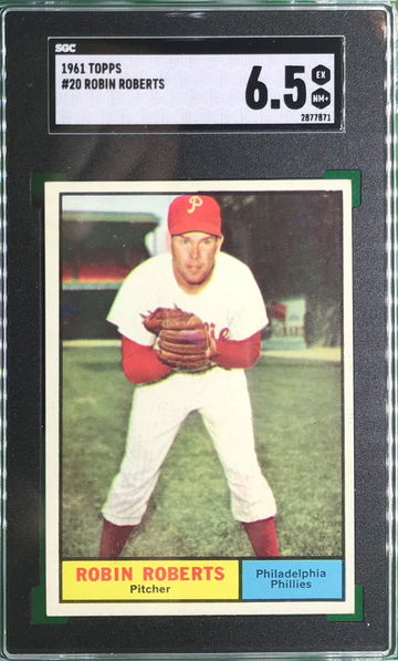 1961 Topps 20 Robin Roberts SGC 6.5