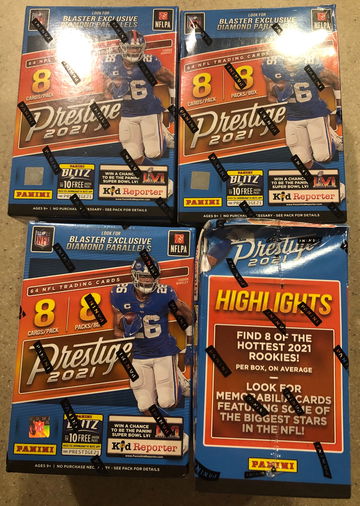 2021 prestige wax blaster lot 4 (one dented)