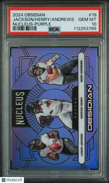 2024 Panini Obsidian Nucleus Andrews Henry Jackson #19 Purple /50 PSA 10