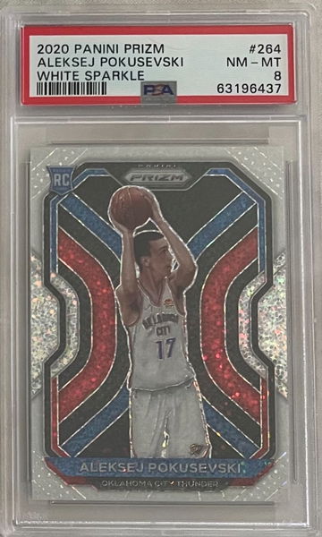 2020-21 Prizm White Sparkle Aleksej Pokusevski - PSA 8 - POP 1