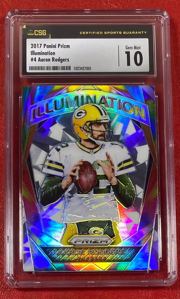 Aaron Rodgers 2017 Panini Prizm Illumination Silver #4 Card CSG 10 Green Bay Packers NFL