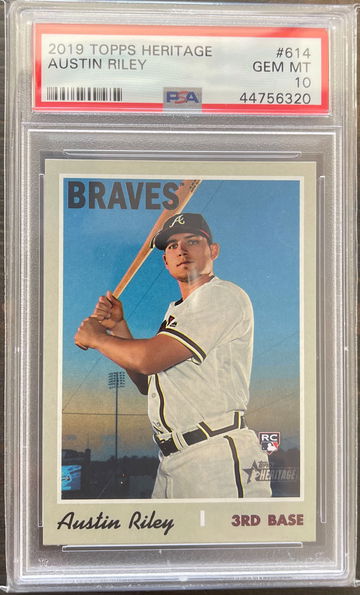 2019 Topps Heritage #614 Austin Riley PSA 10