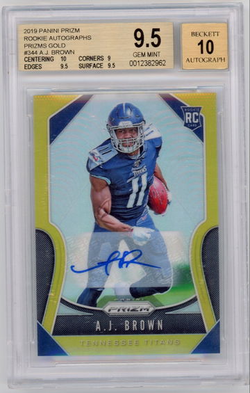 2019 Prizm AJ Brown Prizm Gold Rookie Autograph #/10 - BGS 9.5