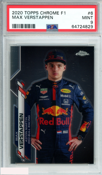 2020 TOPPS CHROME F1 MAX VERSTAPPEN #6 RED BULL ASTON MARTIN PSA 9 MINT