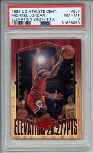 1999 UD ATHLETE OF THE CENTURY ELEVATION #EL7 MICHAEL JORDAN CARD BULLS PSA 8