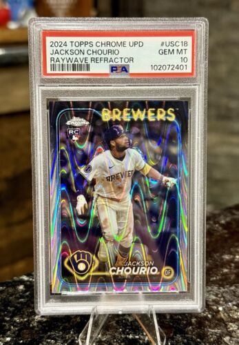 2024 Topps Chrome Update JACKSON CHOURIO RC True RAYWAVE Refractor PSA 10 GEM