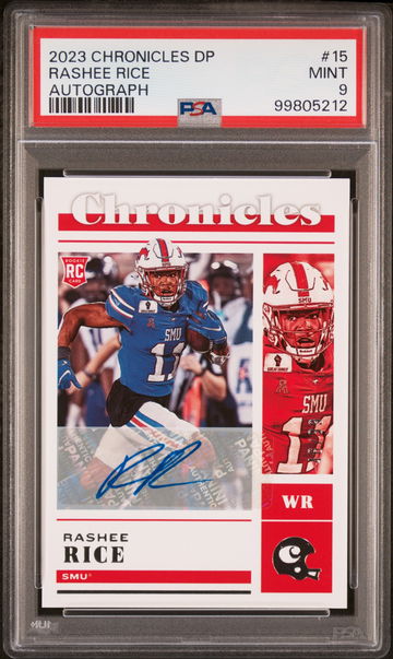2023 Panini Chronicles Draft Picks Autograph Rashee Rice #15 PSA 9