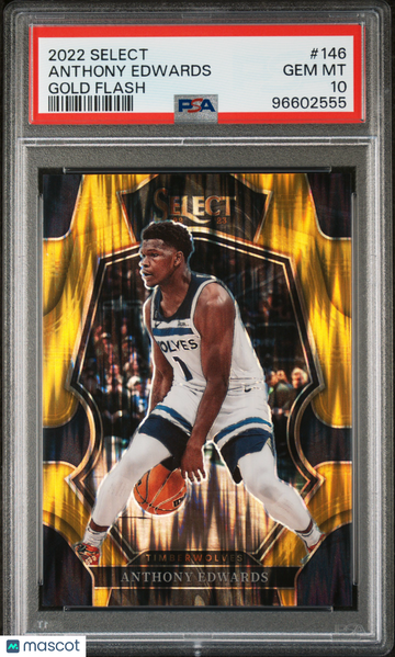2022 Panini Select Anthony Edwards #146 Gold Flash PSA 10