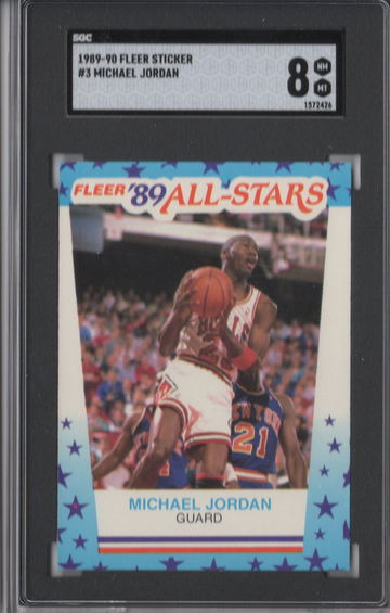 1989-90 Fleer Sticker Michael Jordan SGC 8