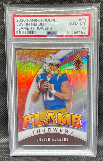 Justin Herbert Phoenix Flame Throwers PSA 10